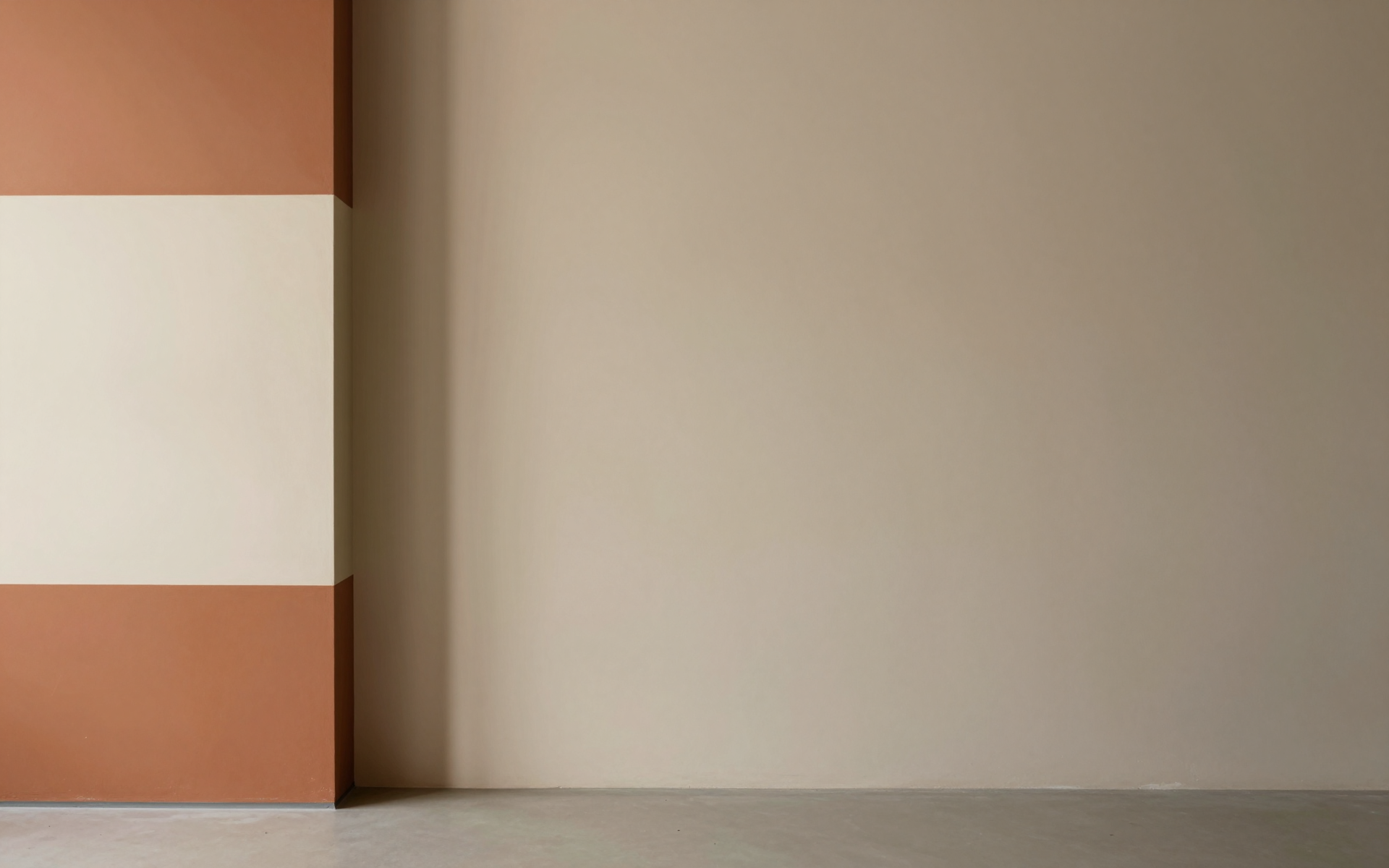 Minimalist Terracotta and Cream Geometric Interior Wall Composition