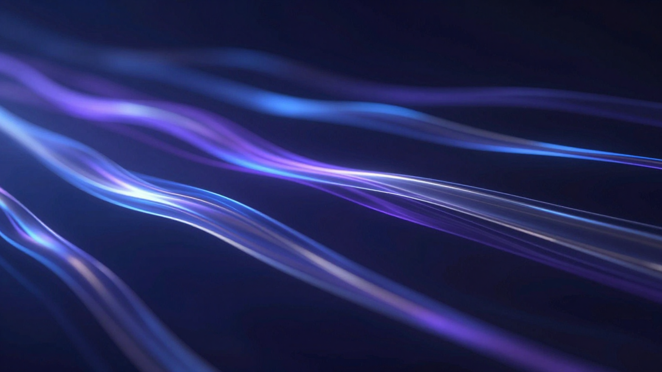 Abstract Blue and Purple Light Trails on Dark Background